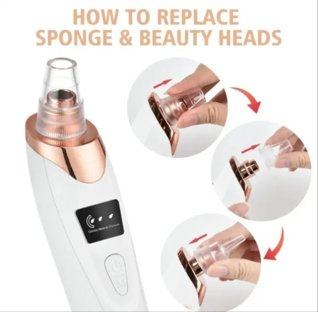 5 in 1 Electric Blackhead Acne Oil Remover Vacuum Suction Face Pore Cleaner Facial Beauty Equipment, Blackhead Removal Machine