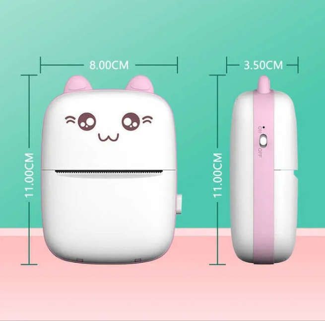 Pocket Inkless Mini Printer - Thermal Portable Bluetooth Wireless Mini Printer For Kids - For Photo, Picture, Office Receipt, Label Note.