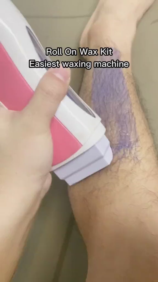 3 in 1 depilatory wax heater machine with roll on wax refill and waxing strips for body and face hair removal, 3 in 1 wax machine.